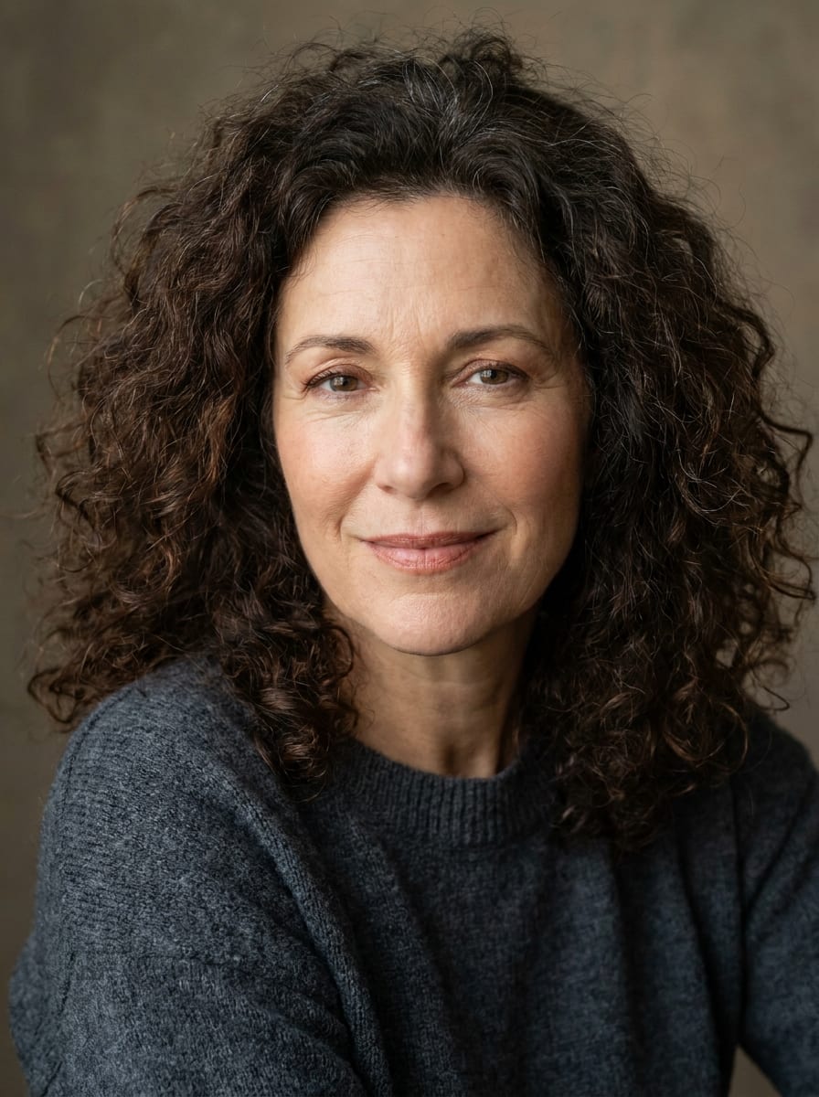 Natürliche Locken mit langen Layers - Lange Haare ab 50